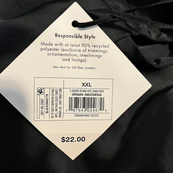 NWT Women's Ava & Viv Black Satin Tank Top - XXL - NWT - Picture 9 of 11